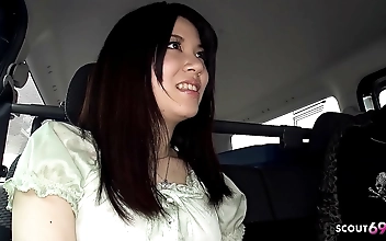 Shy Japanese Teen Madoka Araki seduce to Suck Stranger Cock in Car