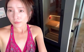I went into the sauna and sweated.