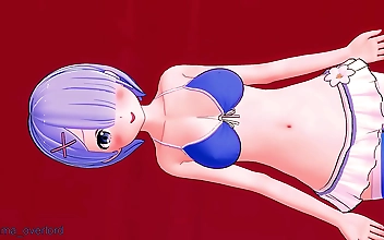 Rem wearing bikini and high socks