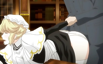Sexual intercourse with a busty maid before drnner