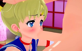 Horny Student Sailor Moon Passionately Sucks Dick l 3D SFM hentai uncensored