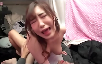 Big-breasted college girl sucks male virgin's cock