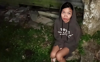 Asian girl with no home will be shaved, fucked face and treated nicely